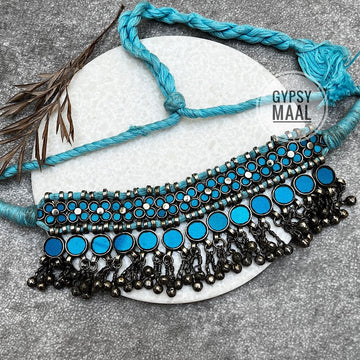 Turquoise Mirror Afghani Choker